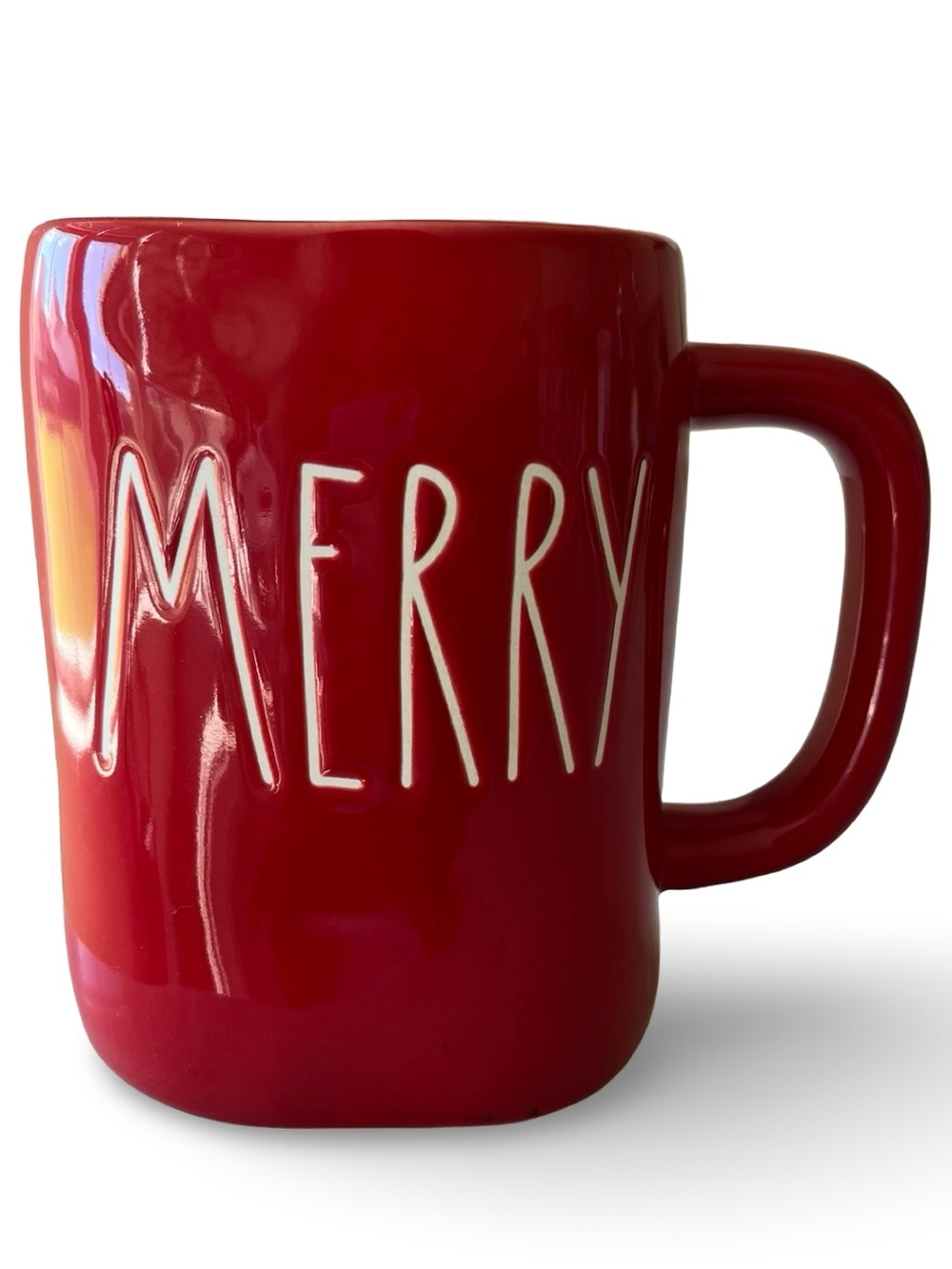 Rae Dunn Red "MERRY" Large Letter Christmas Mug by Magenta